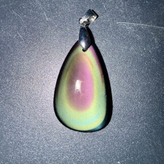 Pendentif poli en Obsidienne œil céleste – introspection & protection