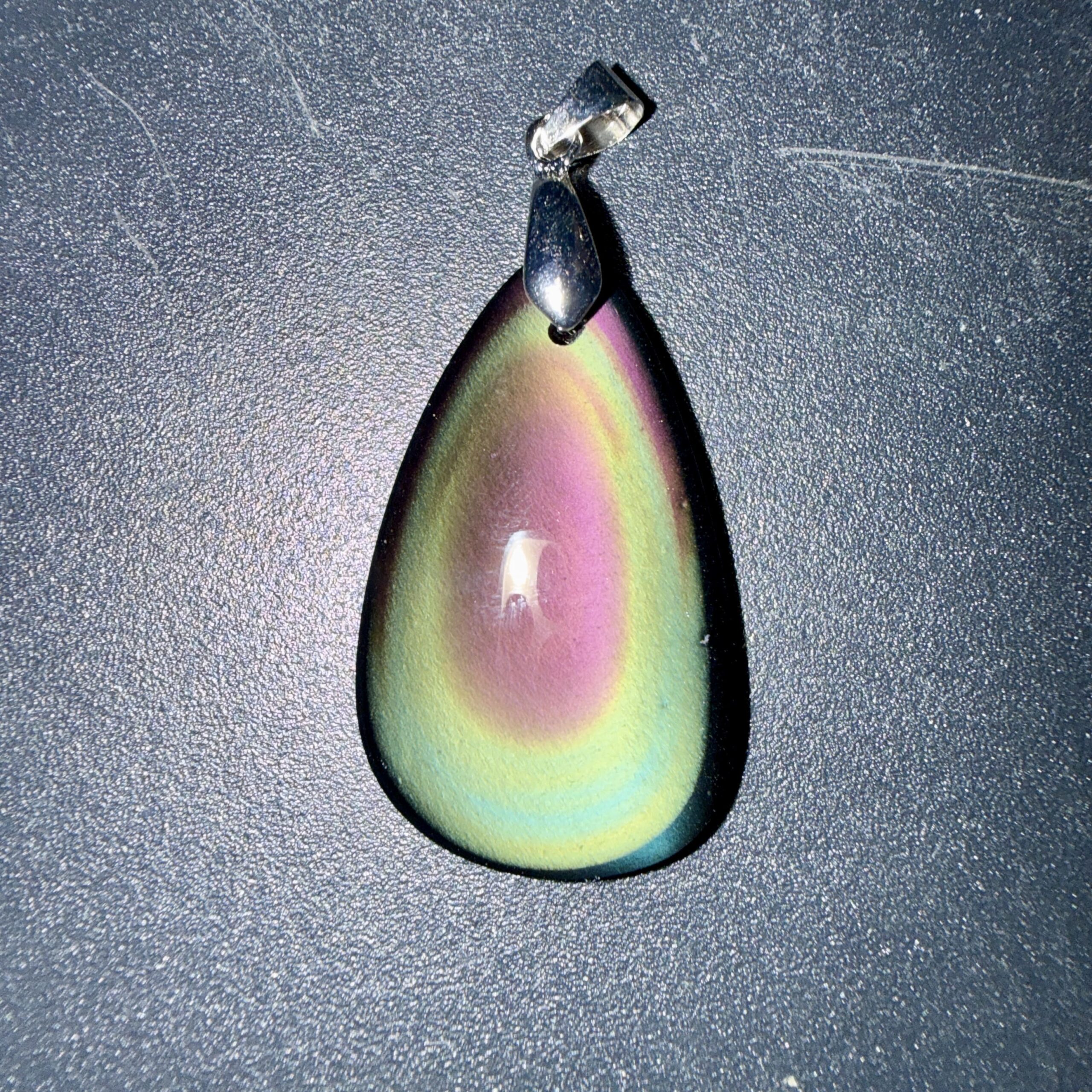 Pendentif poli en Obsidienne œil céleste – introspection & protection