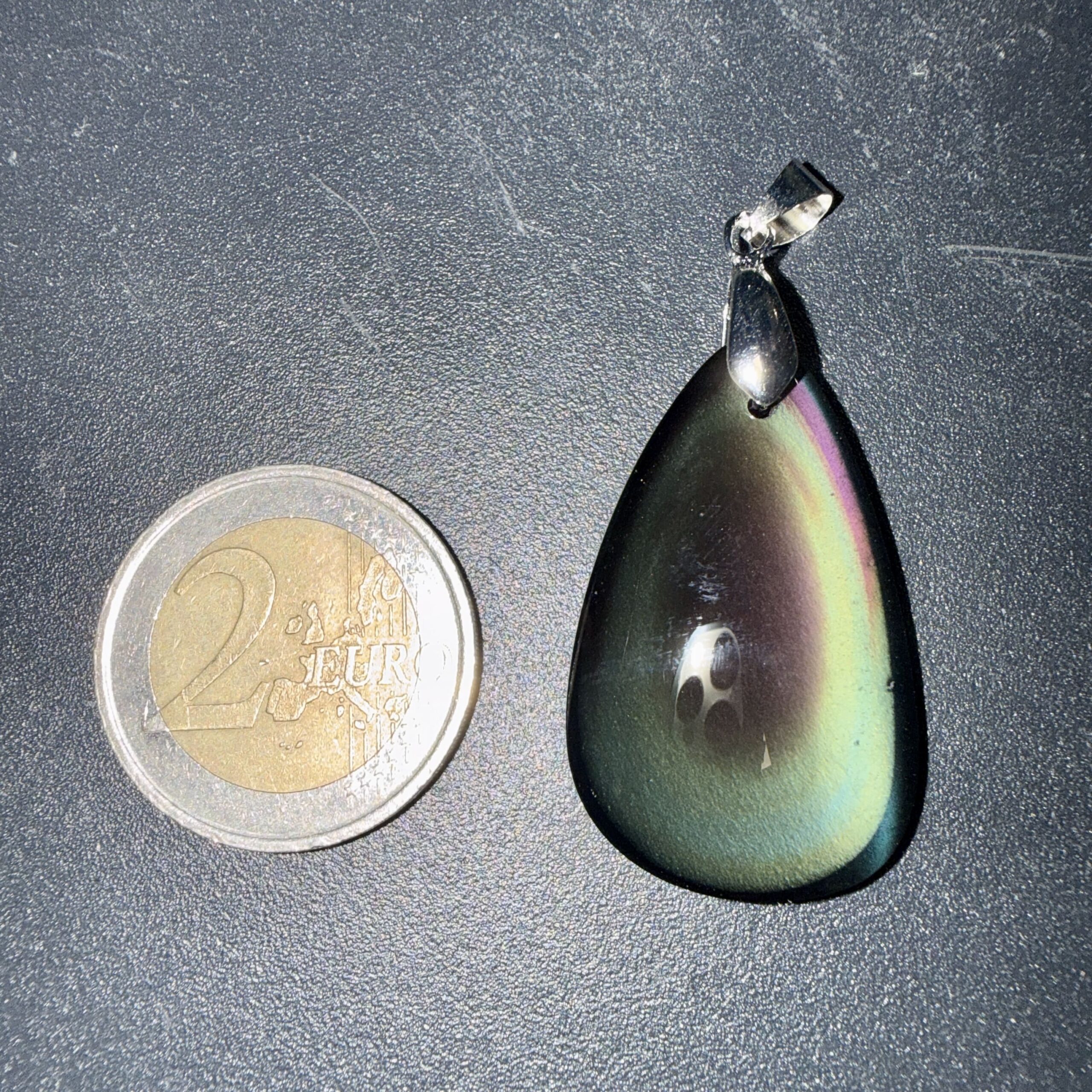 Pendentif poli en Obsidienne œil céleste – introspection & protection – Image 2