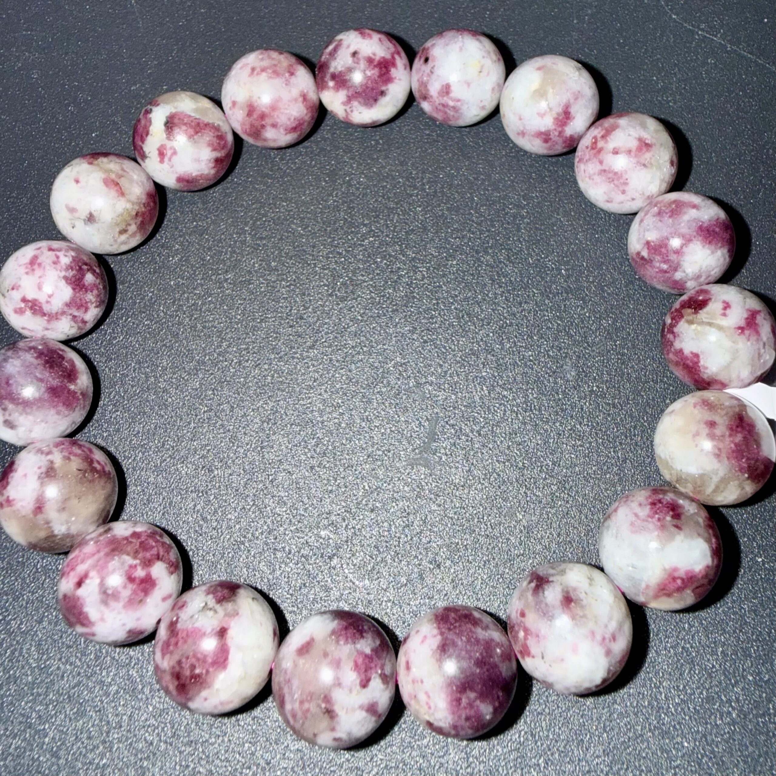 BRACELET TOURMALINE ROSE 10 MM – Image 2