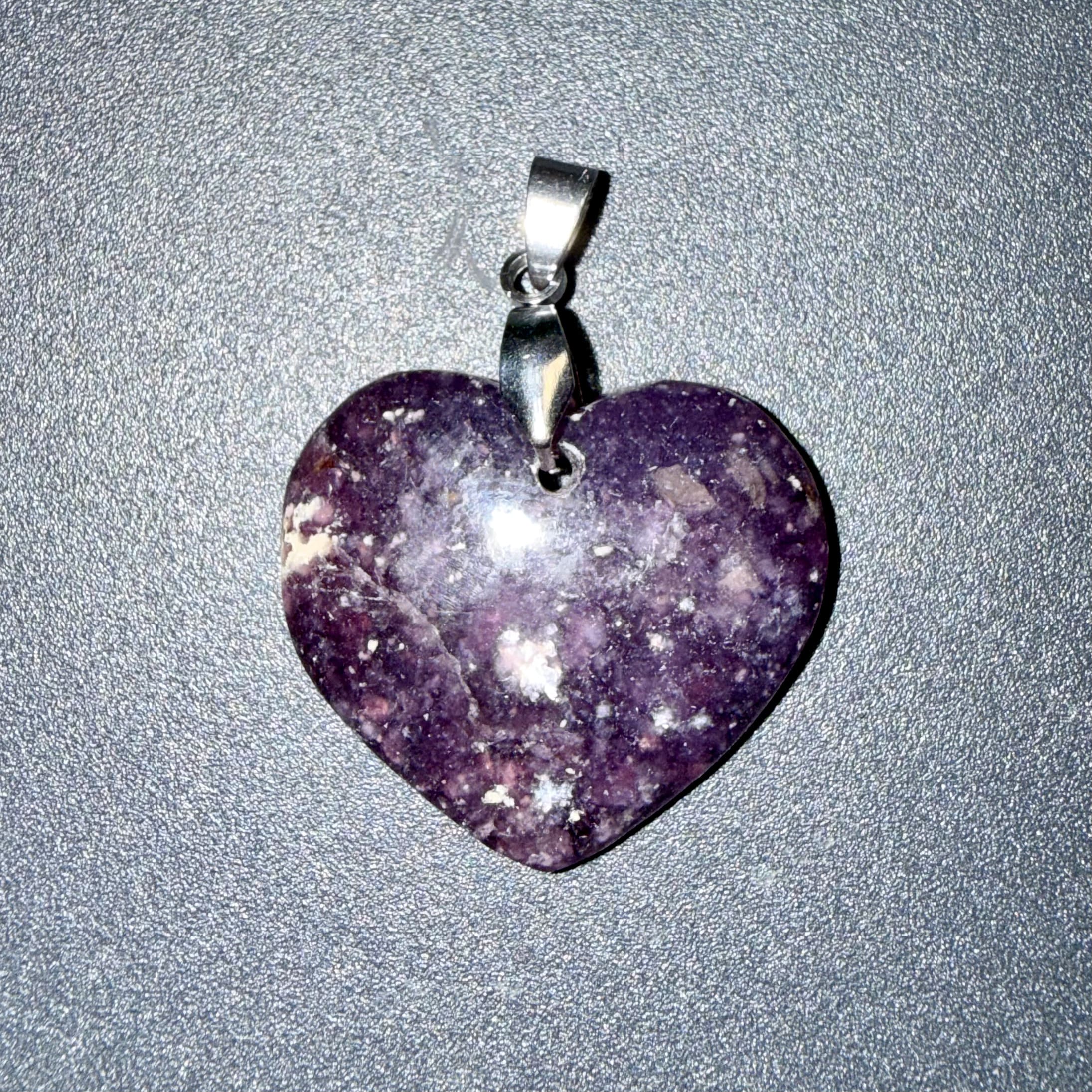 Pendentif poli en Lépidolite – paix intérieur & anxiété