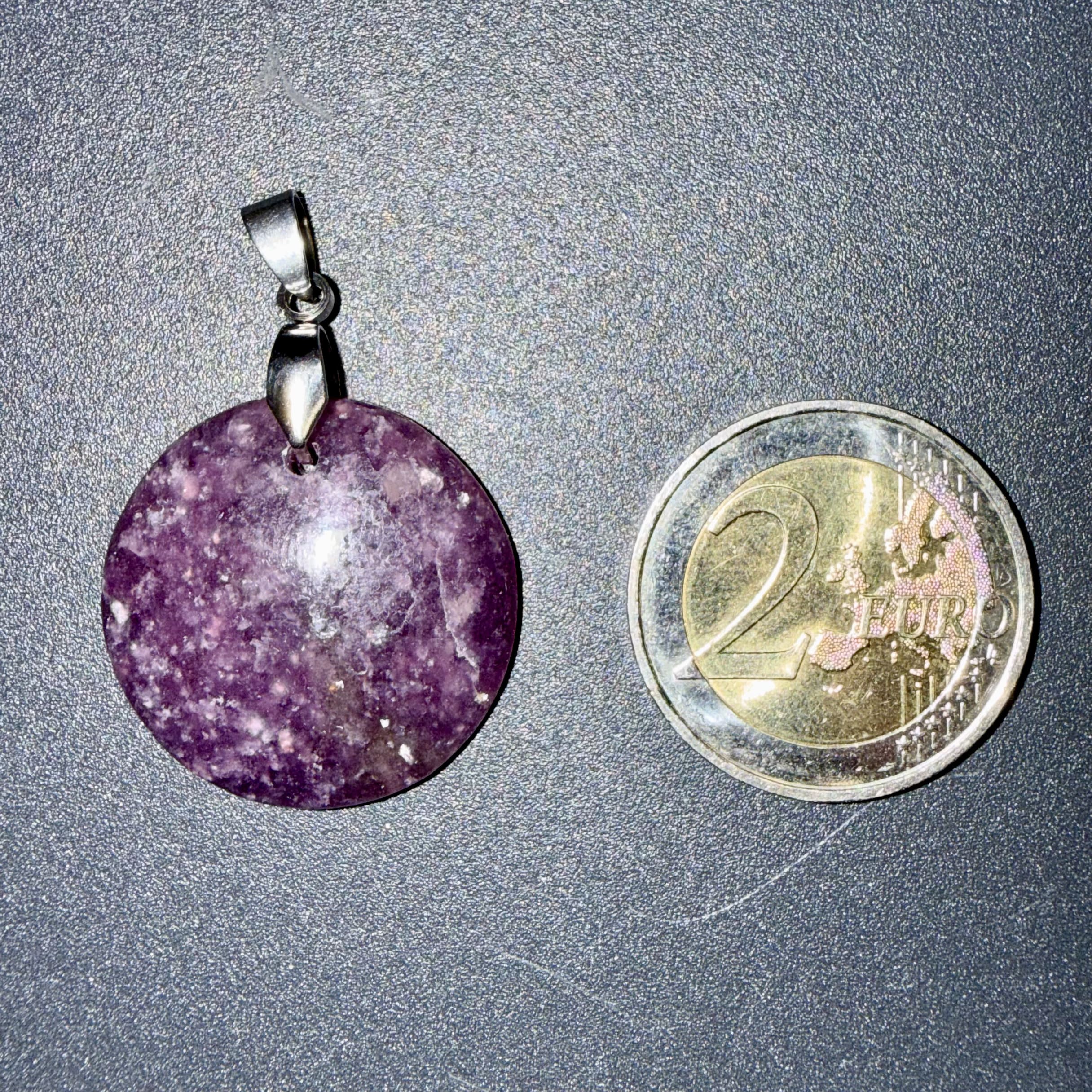 Pendentif poli en Lépidolite – paix intérieur & anxiété – Image 2