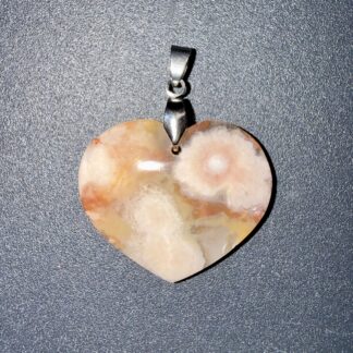 Pendentif poli en Agate fleur de cerisier – renouveau & abondance