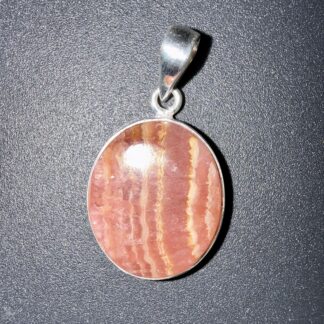 Pendentif en Rhodochrosite serti argent 925 – renouveau & paix intérieur