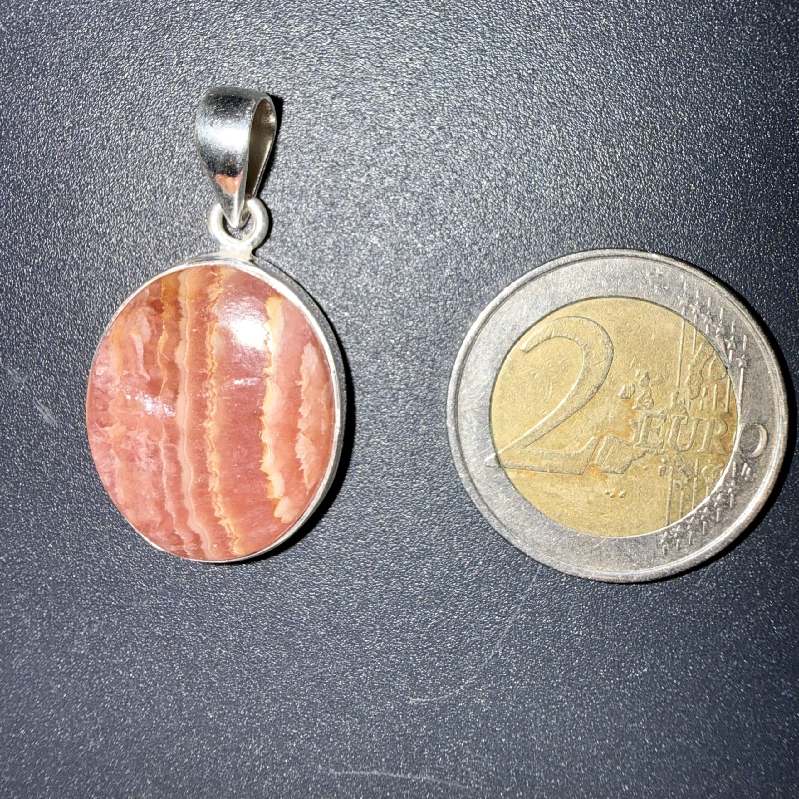 Pendentif en Rhodochrosite serti argent 925 – renouveau & paix intérieur – Image 2