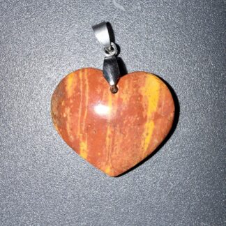 Pendentif poli en Jaspe mokaïte – confiance & vitalité