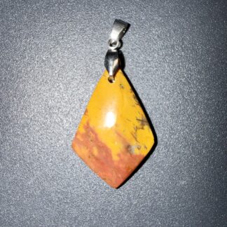 Pendentif poli en Jaspe mokaïte – confiance & vitalité