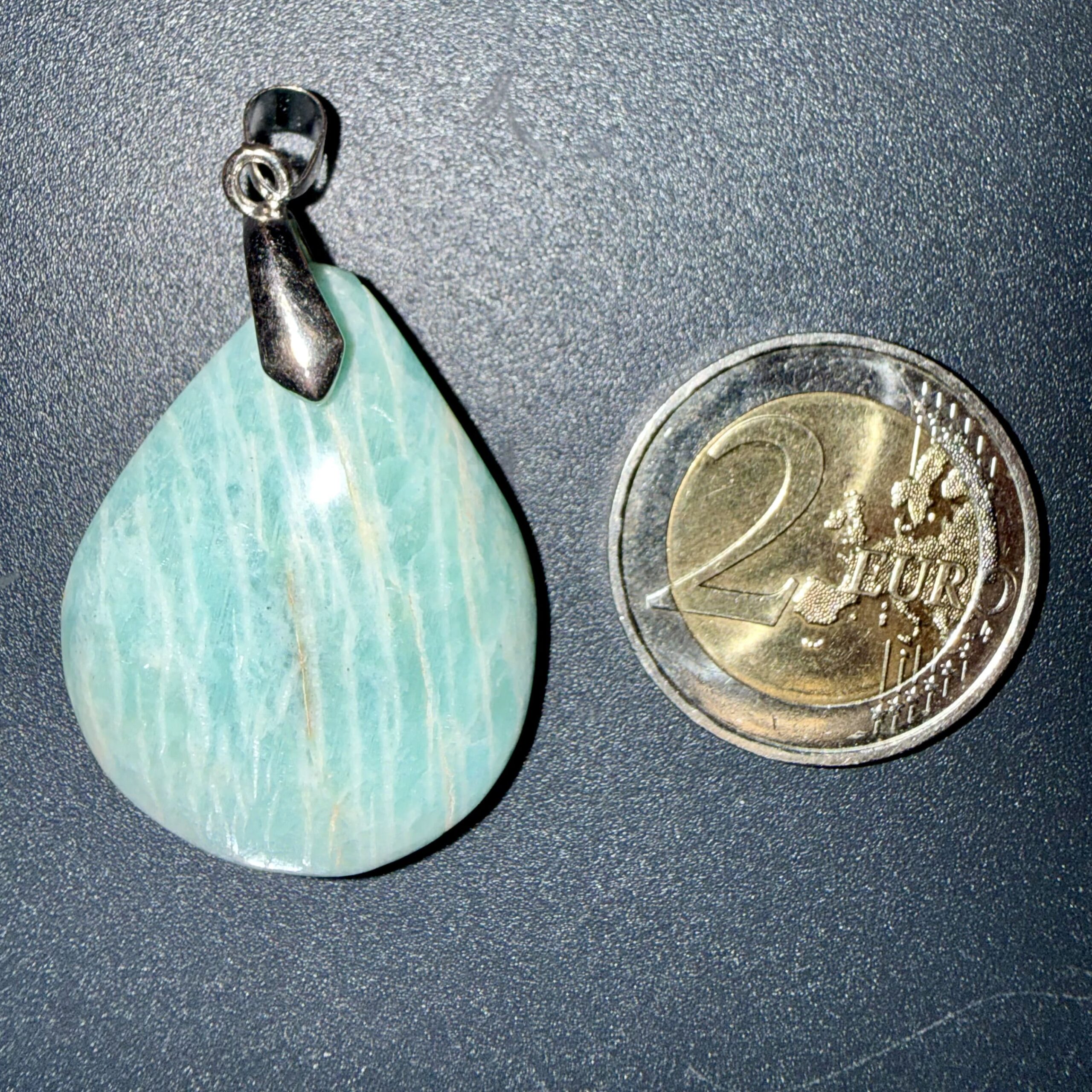 Pendentif poli en Amazonite – équilibre & communication – Image 2