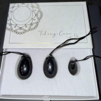 OEUFS DE YONI - OBSIDIENNE NATURELLE - LOT DE 3