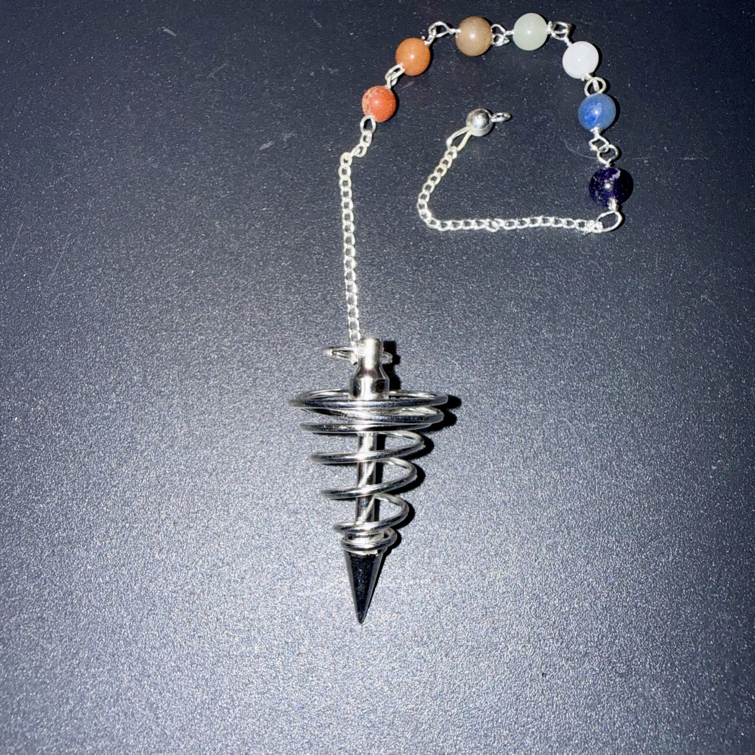 Pendule divinatoire spirale - acier