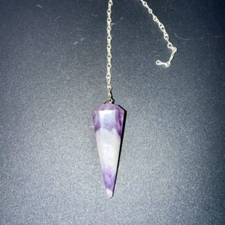 PENDULE AMETHYSTE CHEVRON NATURELLE