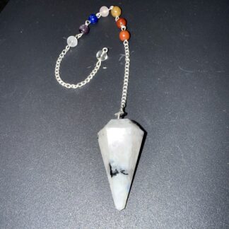 Pendule quartz & tourmaline naturelle