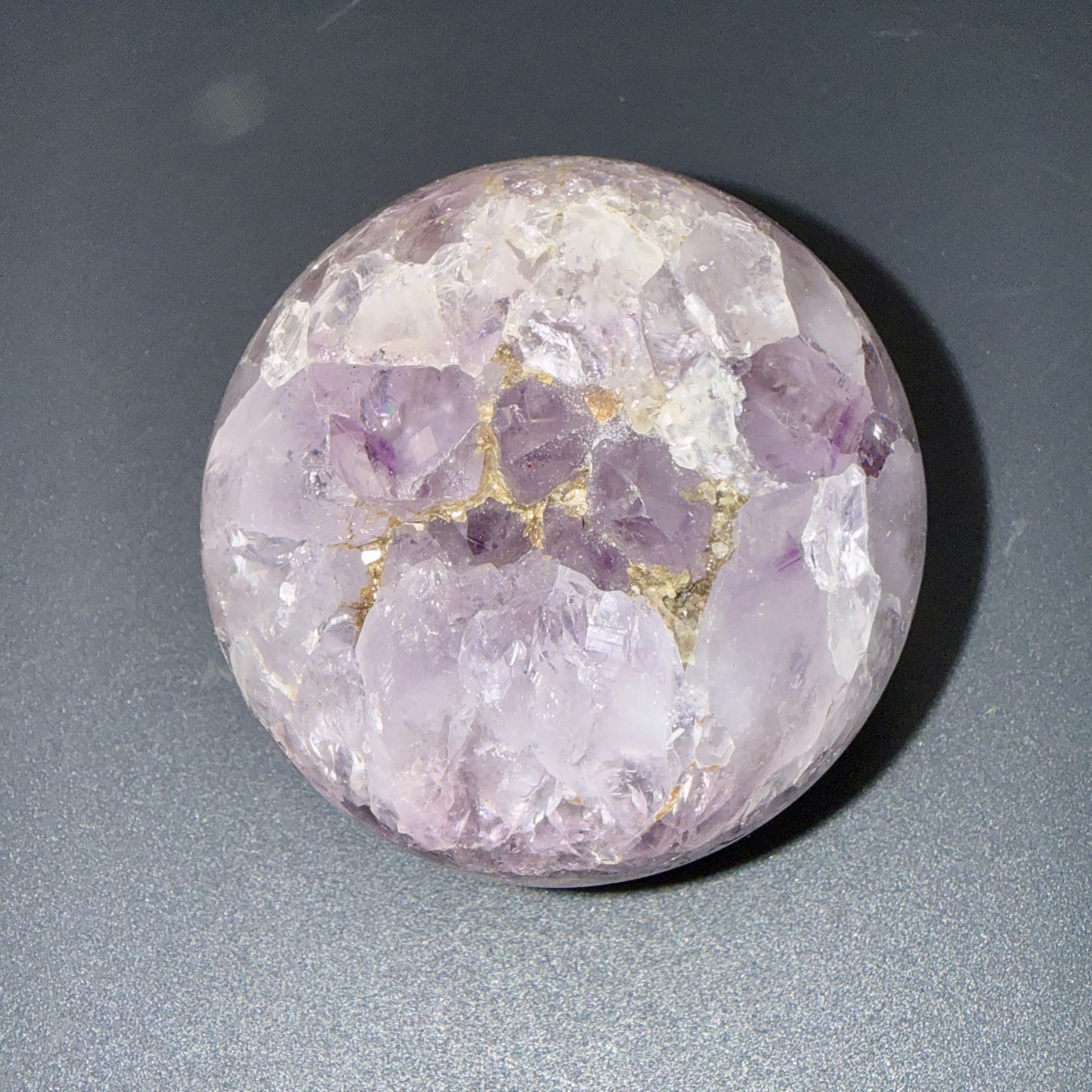 Sphère en améthyste & agate naturelle – 70 mm – 430 g – Image 2