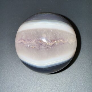 Sphère en améthyste & agate naturelle – 80 mm – 630 g