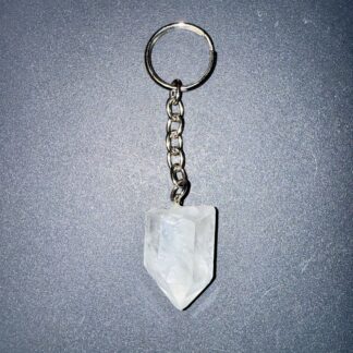 Porte-clés en Cristal de roche naturelle brute & polie
