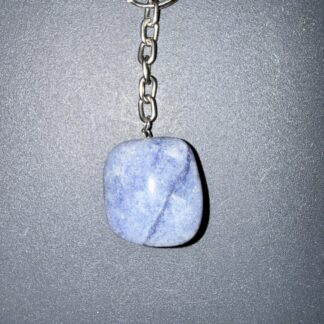 Porte-clés en aventurine bleue naturelle polie