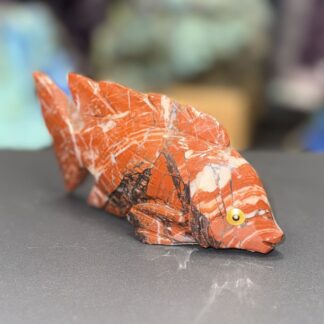 Poisson en jaspe rouge polie – 270 g – 12 x 7 cm