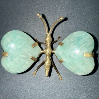 Papillon en amazonite polie – 50/80 g – 6/10 cm