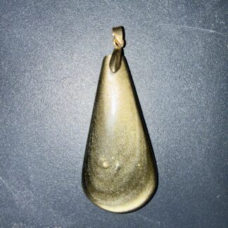 Pendentif poli en Obsidienne dorée du Mexique – Ancrage & Protection