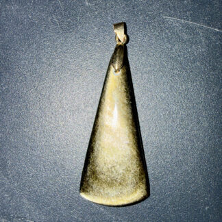 Pendentif poli en Obsidienne dorée du Mexique – Ancrage & Protection