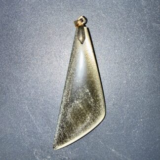 Pendentif poli en Obsidienne dorée du Mexique – Ancrage & Protection